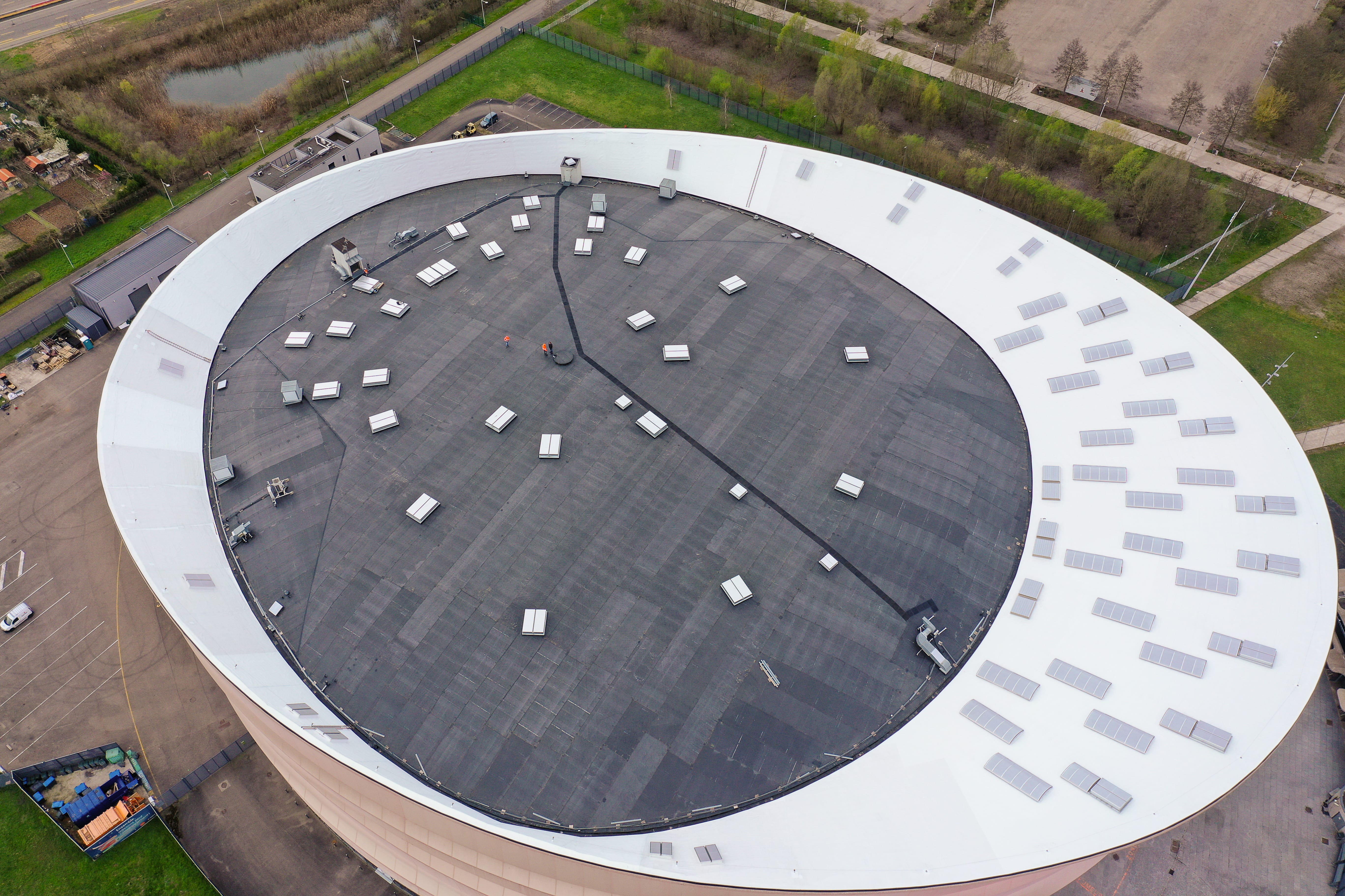 Roof of the Zenith in Strasbourg in France waterproofed with the Elevate RubberGard EPDM and the UltraPly TPO membranes